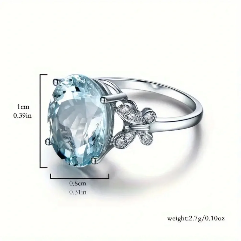 NATURAL AQUAMARINE BUTTERFLY RING | 1 Size 5.75 left! - Picture 3 of 8